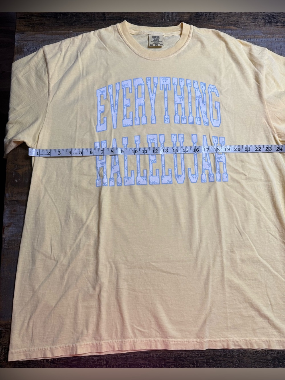 Comfort Colors Butter Yellow "Everything Hallelujah" Short Sleeve Tee - Picture 5 of 6